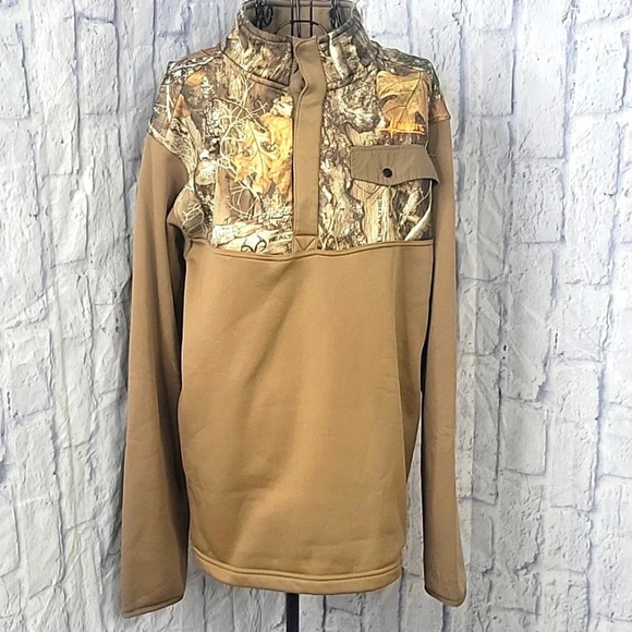 HABIT REAL‎ TREE Camo Fleece Men's Pullover Medium - Picture 1 of 7
